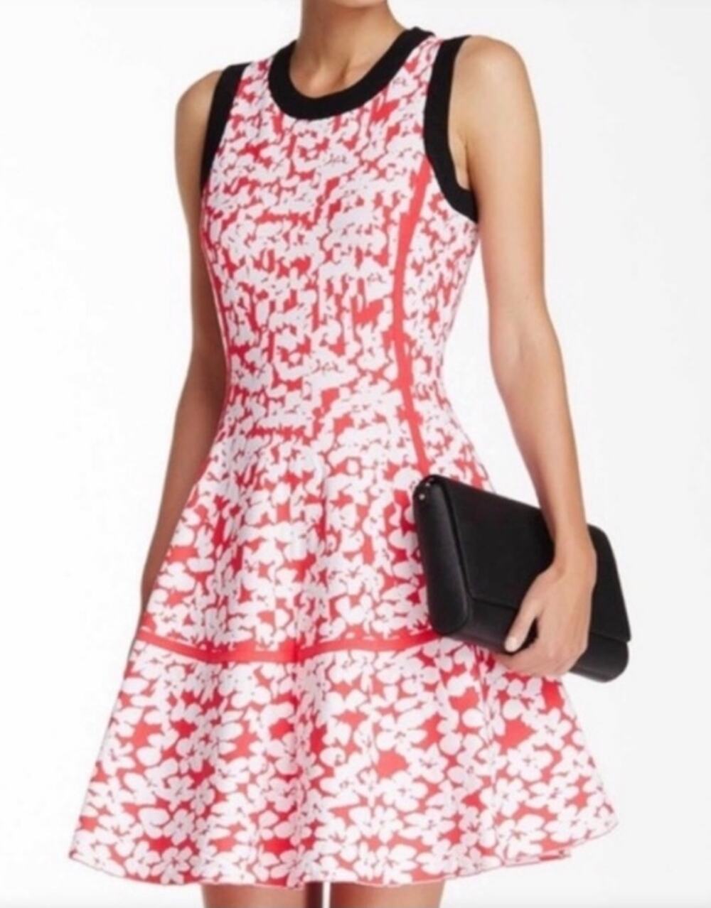 Kate Spade NWT Floral Jacquard Knit Dress In Dive Right In Geranium Sz L